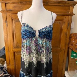 Free People Women Intimately Give a Little Sweetheart Maxi Dress Black Blue SZ S